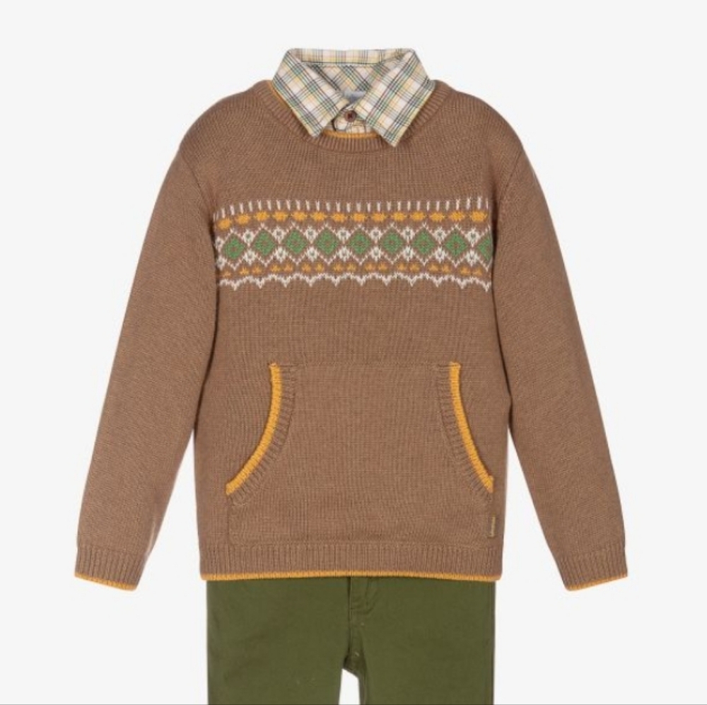 Tutto Piccolo Fair Isle Printed Sweater